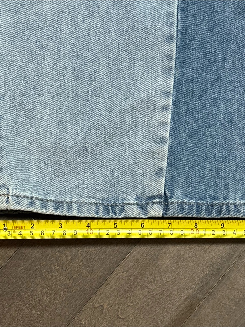 BlueFox Collective Jeans Womens 7 Wide Leg Color Block Light Wash High Rise - Picture 6 of 9